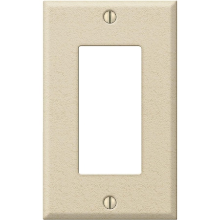 Amerelle PRO 1-Gang Stamped Steel Rocker Decorator Wall Plate, Ivory Wrinkle C982RIV